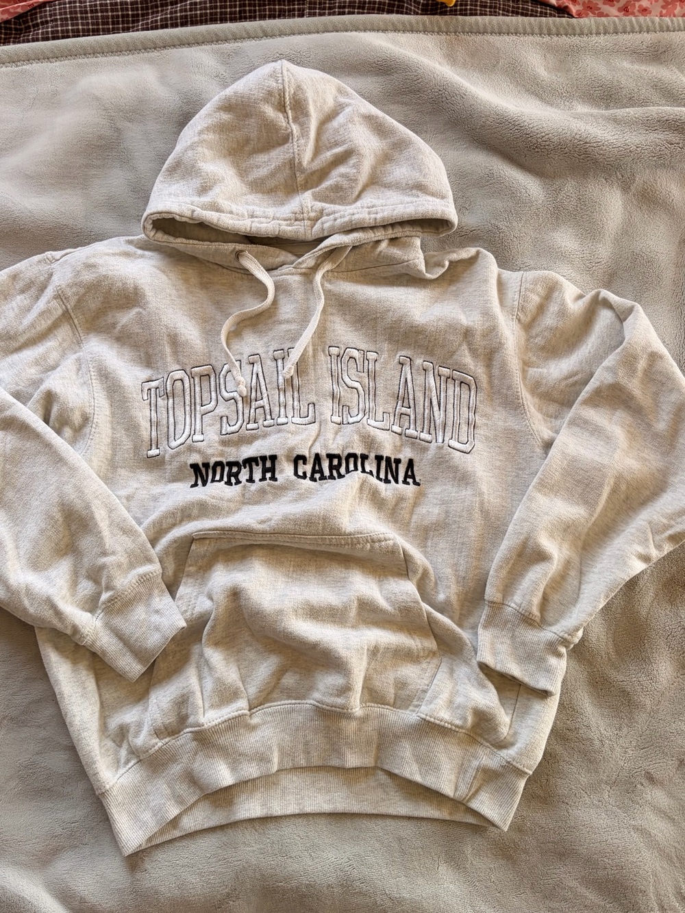 Topsail Island North Carolina Cream Hooded Sweatshirt